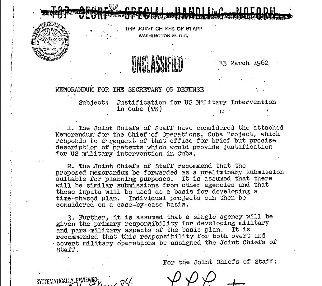 Operation Northwoods by the CIA