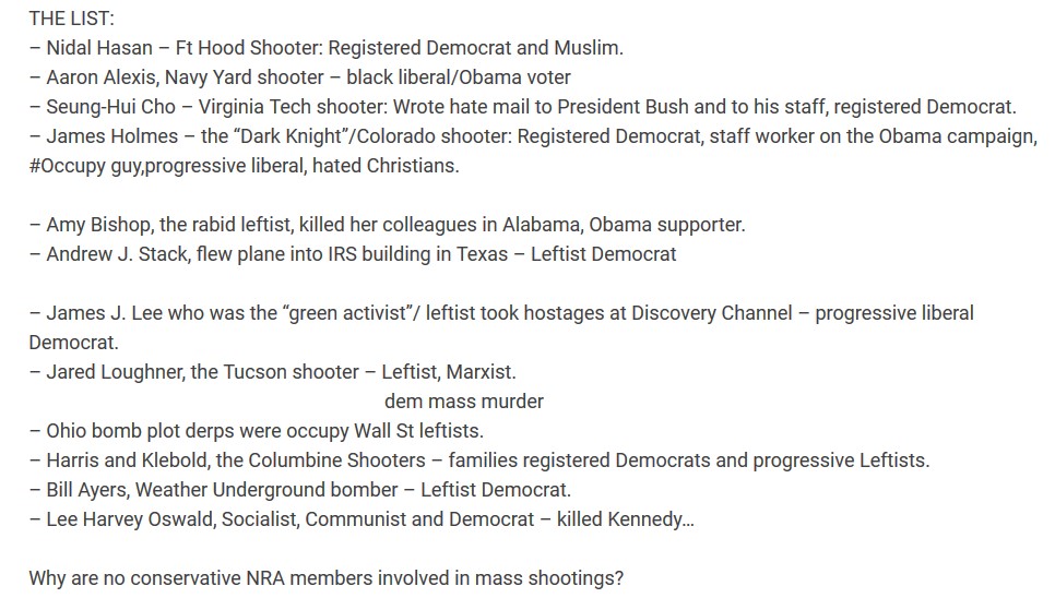 Democrat Mass Shooters
